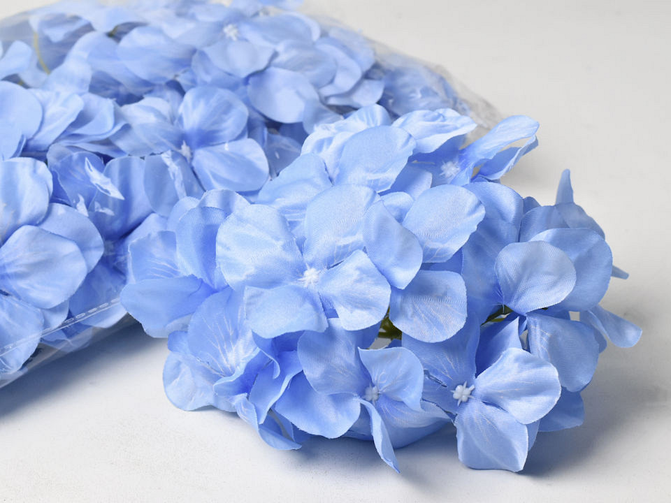 Tête d'Hortensia Bleu Clair Artificielle D16cm