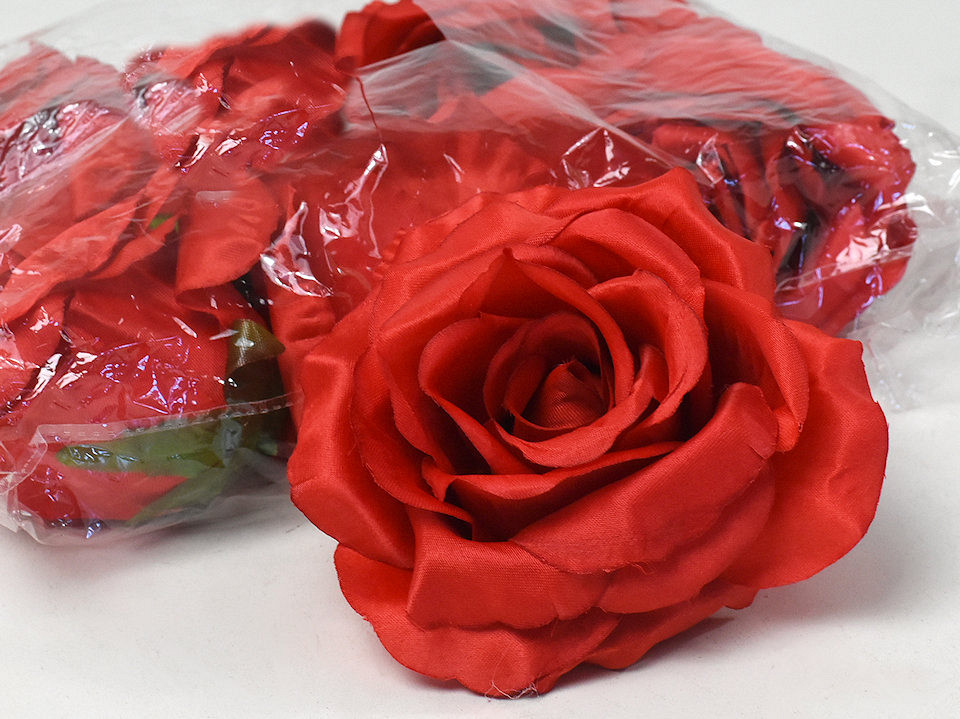 Rose Satin Rouge D11cm 