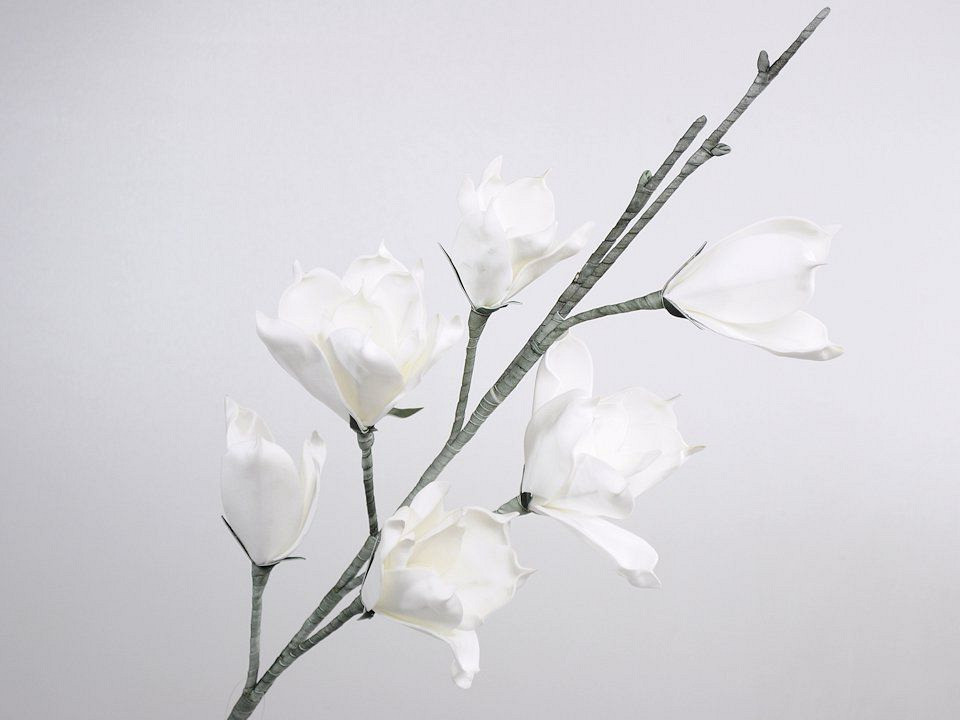 Magnolia en mousse Blanc, D 18cm