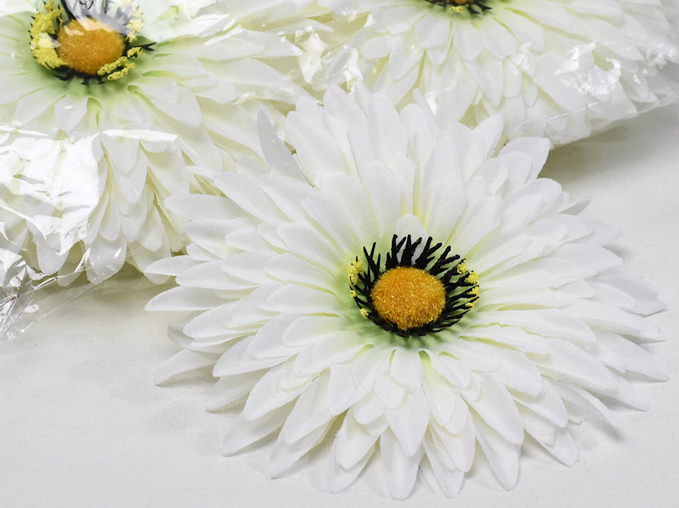 Gerbera Blanc artificielle D15cm