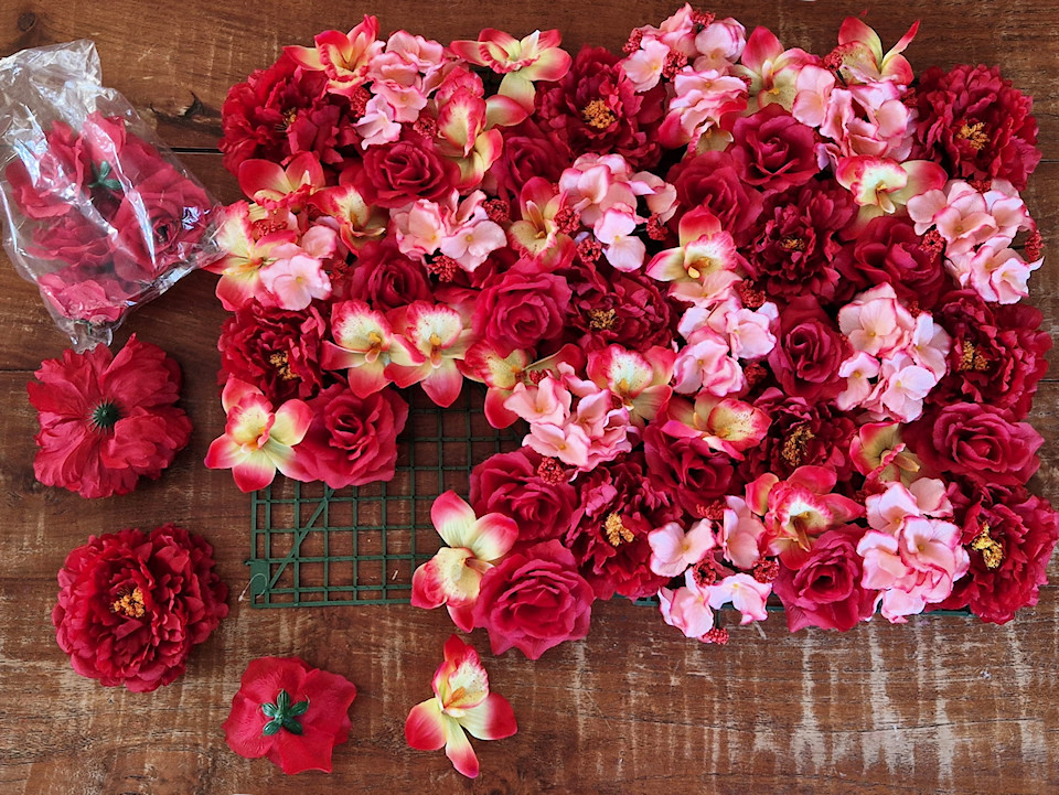 DIY Bloempaneel Rood 80x60cm