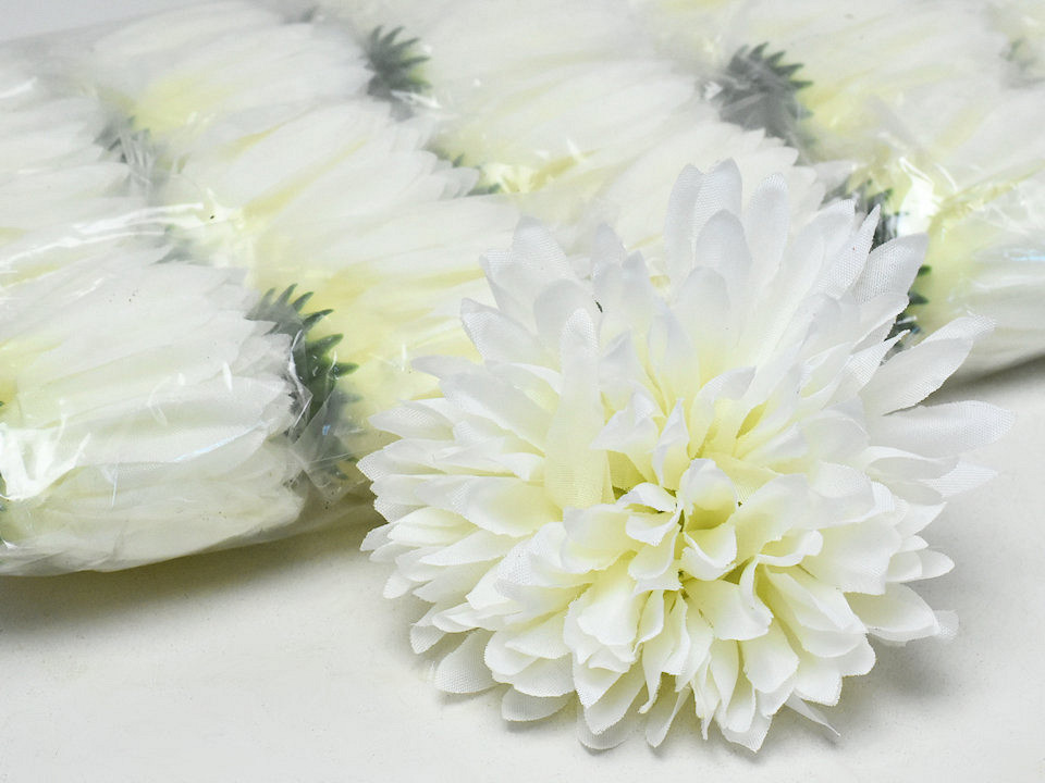 Chrysanthème Crème Artificielle D12cm