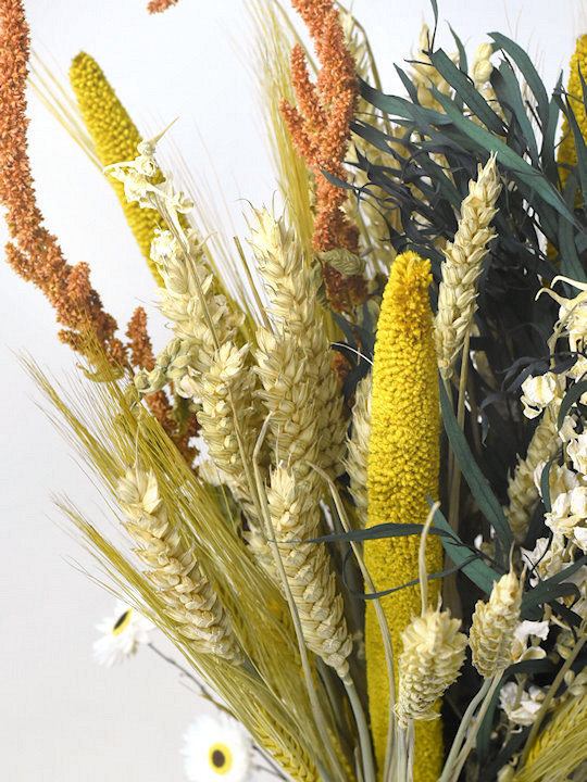 Bouquet de Campagne Naturel/Jaune 45cm