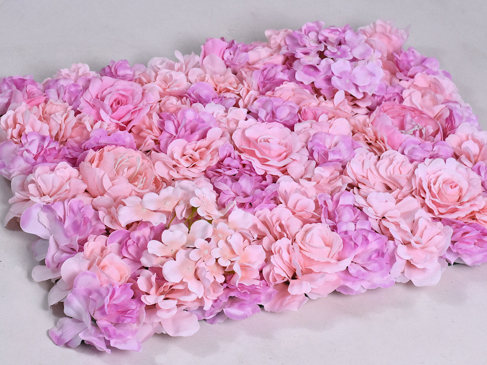 Panneau de fleurs 60x40cm lila-rose