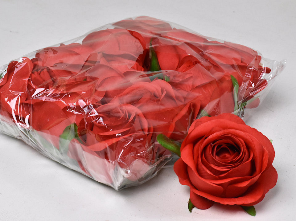 Artificial Rose Red D9cm