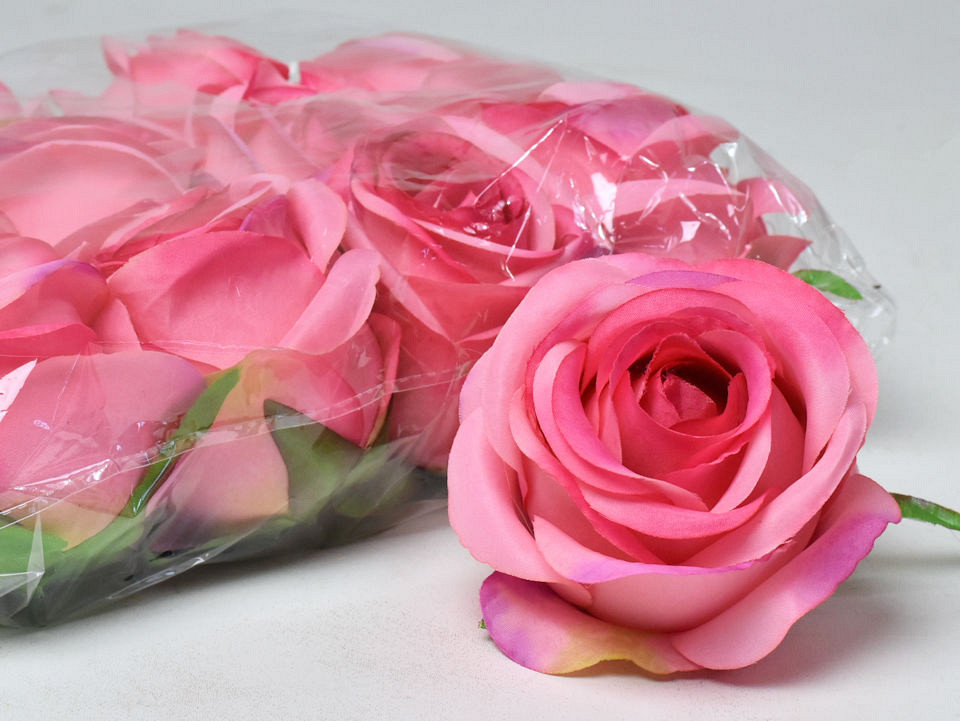 Artificial Rose Dark Pink D9cm