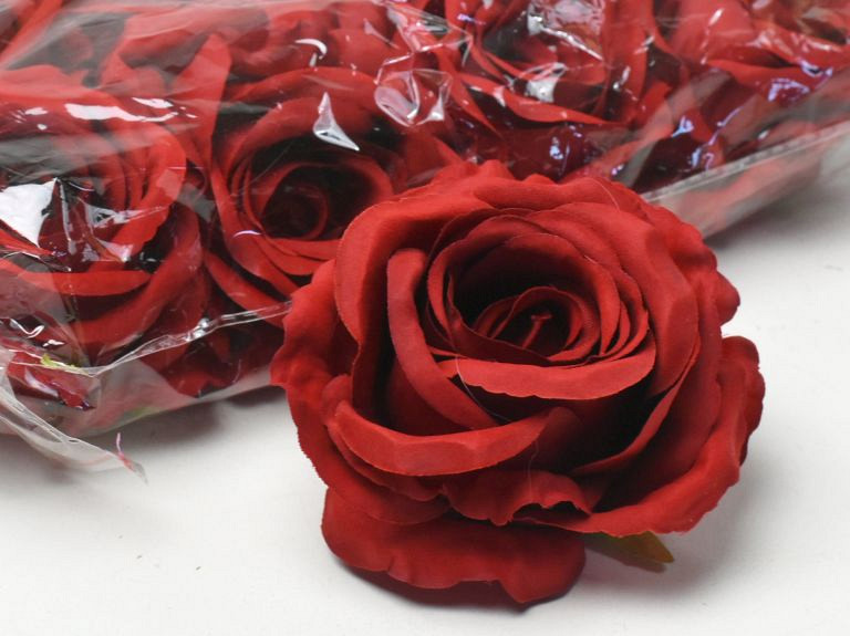 Artificial Rose Red D10cm 