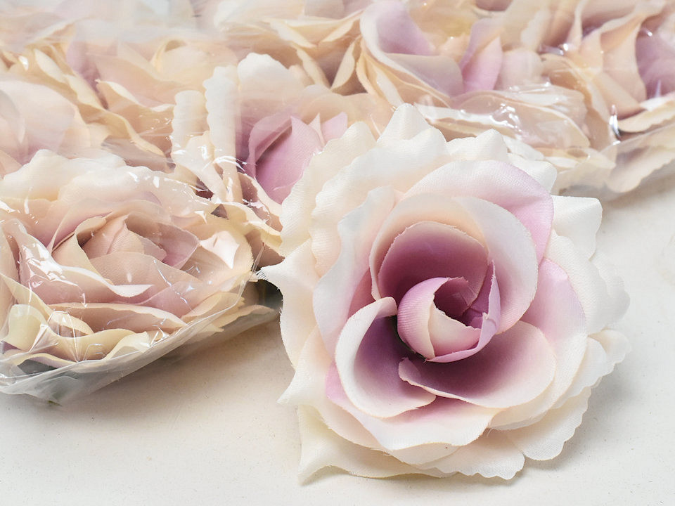 Artificial Rose Pink/Cream D11cm 