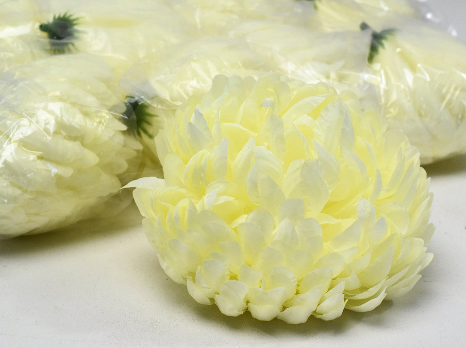 Kunst Chrysant Geel/Crème D13cm