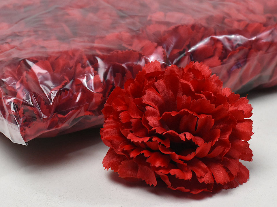 Artificial Carnation Red D9cm