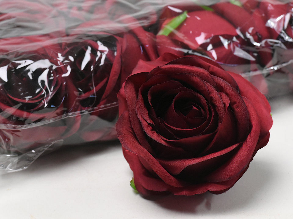 Artificial Rose Burgundy D9cm