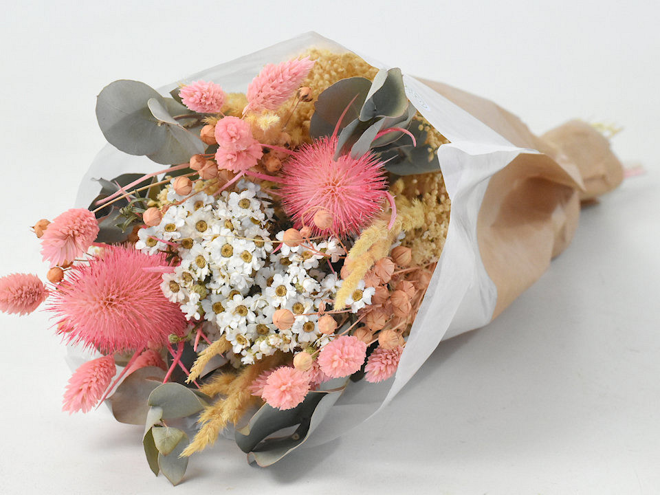 Dried Flower Bouquet Pink 50cm