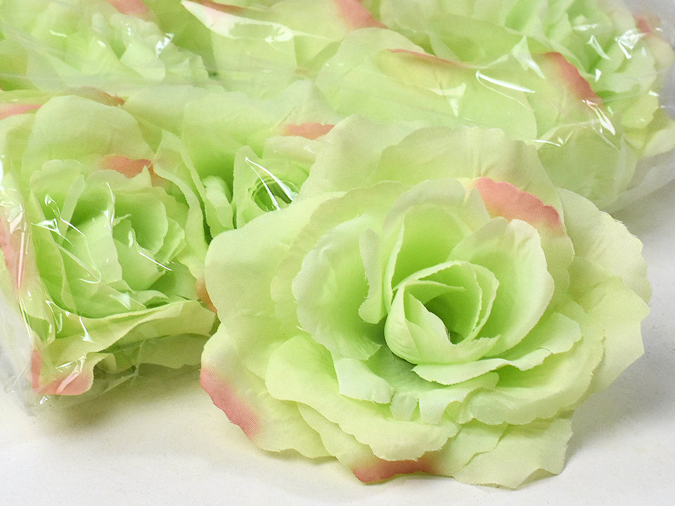 Artificial Rose Green/Pink D10cm