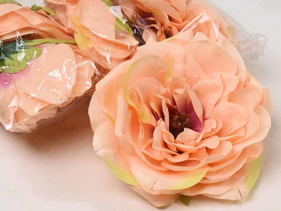 Artificial Peony Peach D13cm