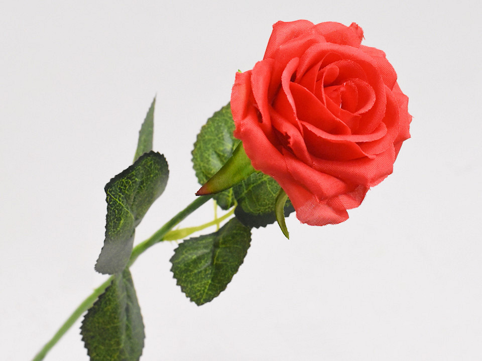 Artificial Rose Red D6cm L43cm