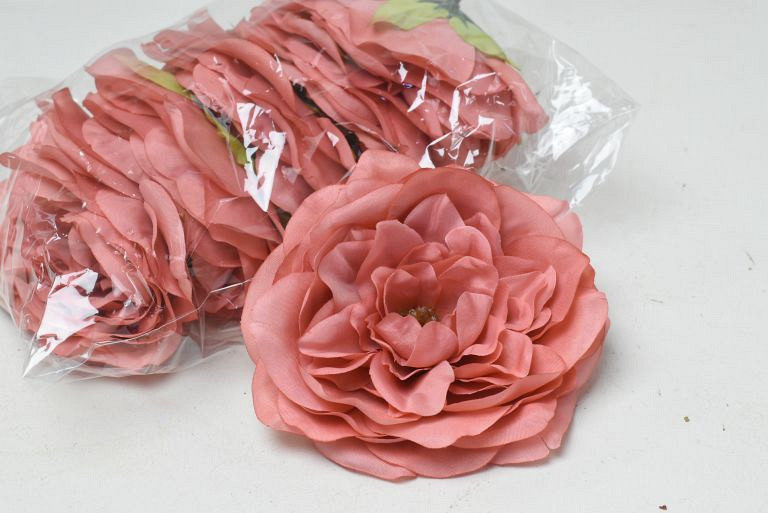 Artificial Peony Salmon D13cm