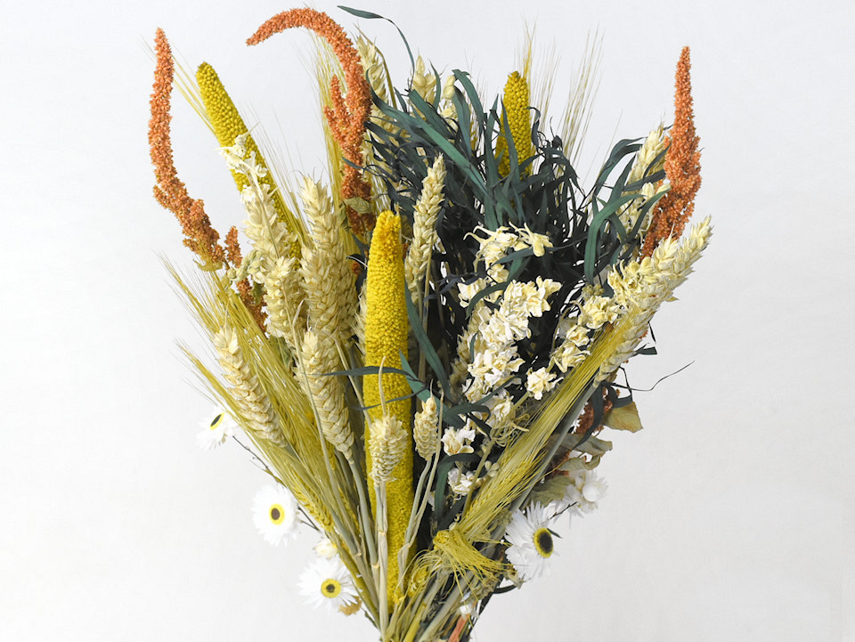 Dried Field Bouquet Natural/Yellow 45cm