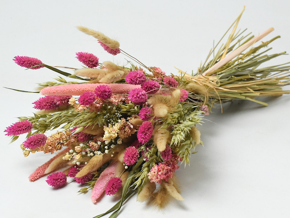 Dried Flower Bouquet Pink Natural 55cm