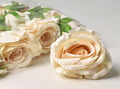 Artificial Rose Shell White D10cm 