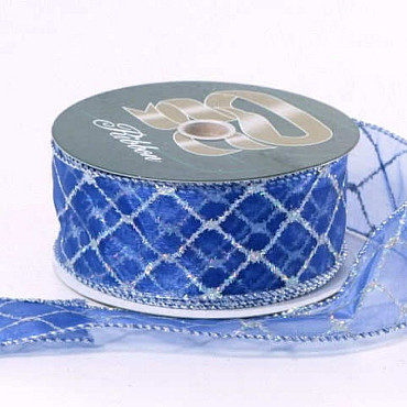 Organza Ribbon Blue-3 50mm 25m