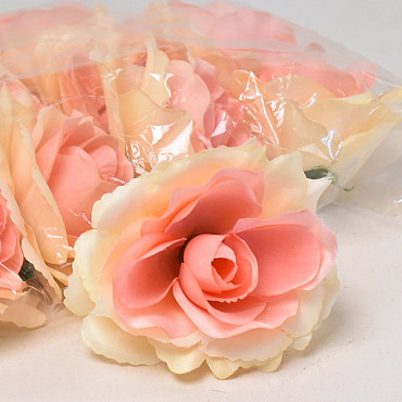 Artificial Rose Yellow/Salmon D11cm