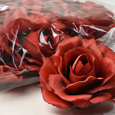 Artificial Rose Dark Red D11cm 