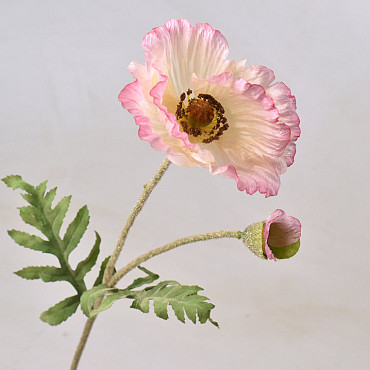 Artificial Poppy Flower Pink 65cm 