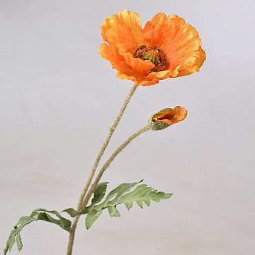 Artificial Poppy Flower Orange 65cm 