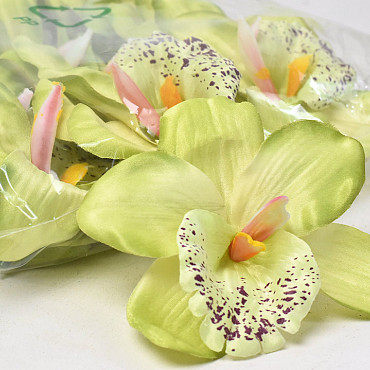 Artificial Orchid Green D13cm 