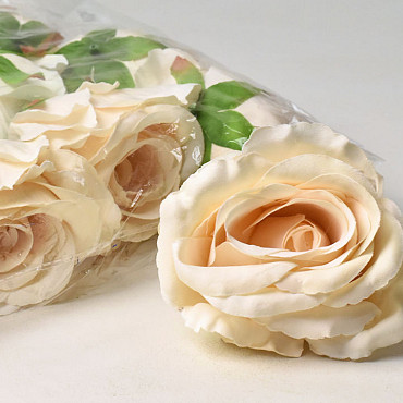 Artificial Rose Shell White D10cm 