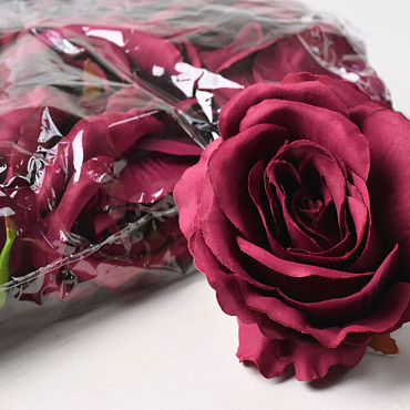 Artificial Rose Burgundy D10cm 