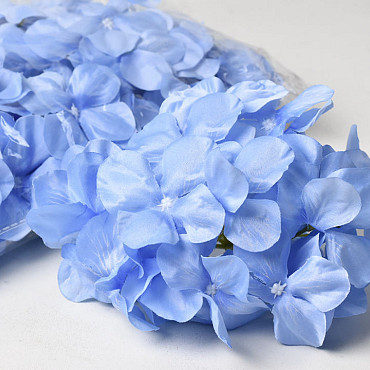 Tête d'Hortensia Bleu Clair Artificielle D16cm