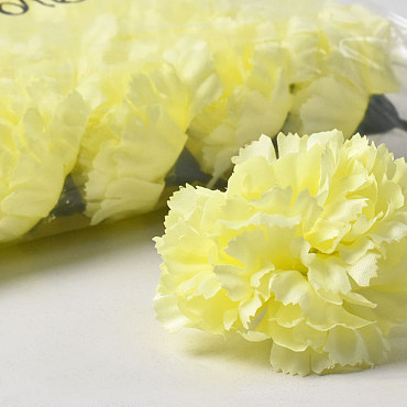 Artificial Carnation Yellow/Cream D9cm