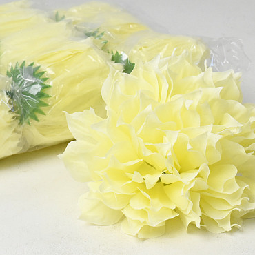 Artificial Dahlia Yellow/Cream D16cm 