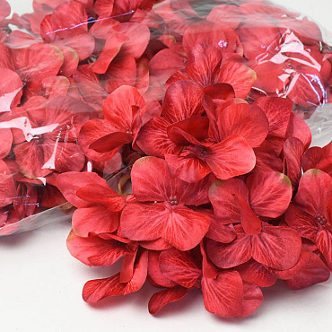 Artificial Hydrangea Head Red D16cm