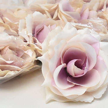 Artificial Rose Pink/Cream D11cm 