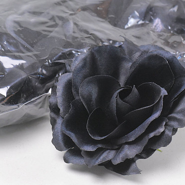 Künstliche Rose Schwarz D11cm