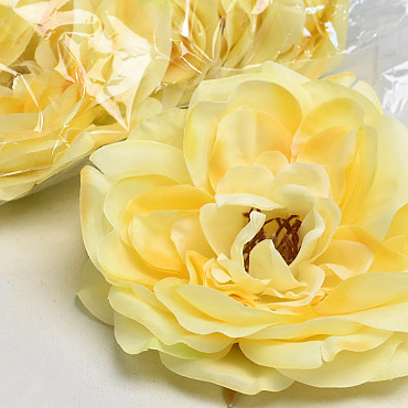 Artificial Peony Yellow D13cm