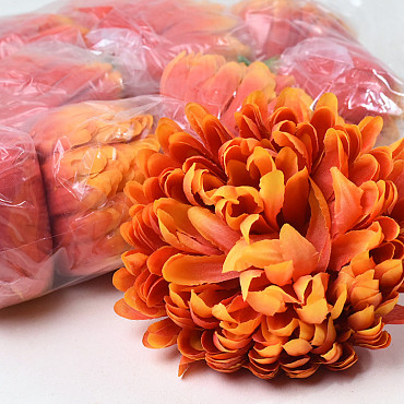 Artificial Chrysanthemum Orange/Yellow D13cm