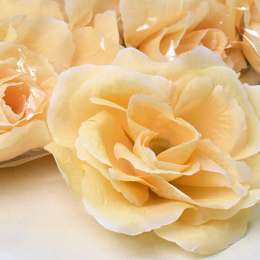 Artificial Rose Soft Yellow D10cm 