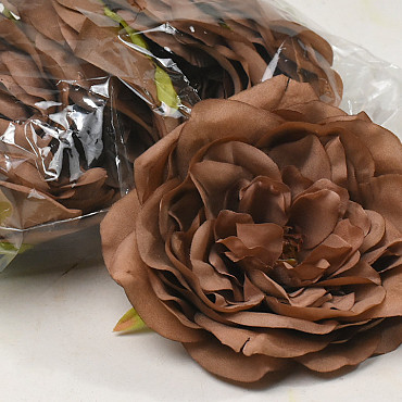 Artificial Peony Brown D13cm