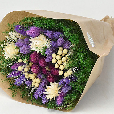 Dried Flower Bouquet Violet 40cm