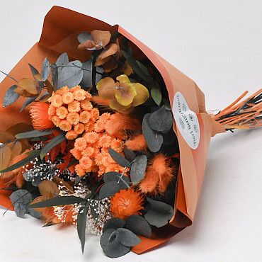 Dried Flower Bouquet Orange