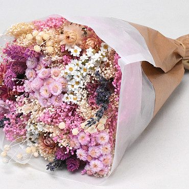 Dried Flower Bouquet Lilac Pink