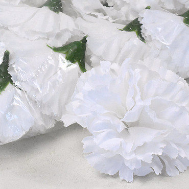 Artificial Carnation White D9cm