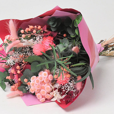 Dried Flower Bouquet Peach 40cm