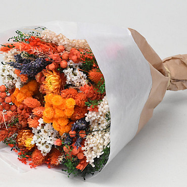 Dried Flower Bouquet Orange