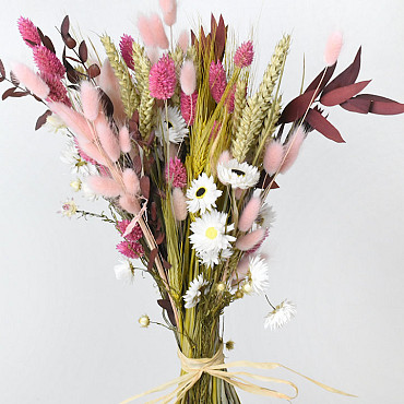 Dried Field Bouquet Pink 35cm