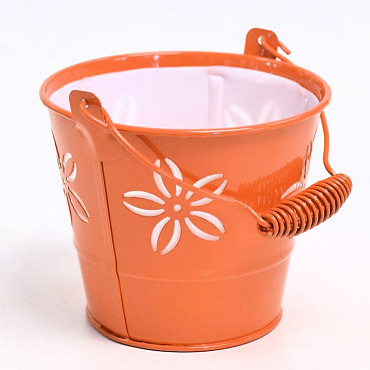 Pot de Zinc D12cm Orange