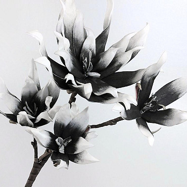 Foam Flower Spray White/Charcoal 85cm